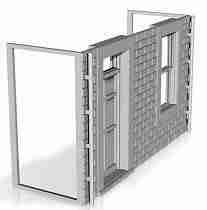 House front module,stone with door on left 1/152 scale