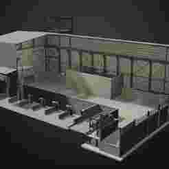 Industrial building in cutaway section 25i32