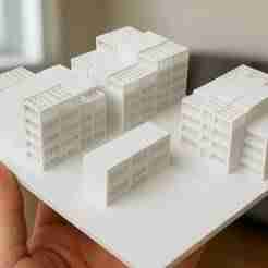 Modernist Le Corbusier-Style Housing Complex – 3D Printable Architectural Model