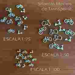 Motorcycle, bicycle, scooter Scale Silhouettes