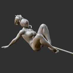 Naughty Ecchi Girl Sensual Stick Play 3D Print STL