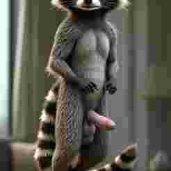nude male medium sausage dick rocket racoon sexy balls tail ass belly penis