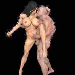 sexy couple hugging big cock standing sex