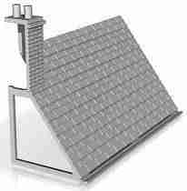 slate tile roof shop/house, brick version  chimney on left 1/76 scale