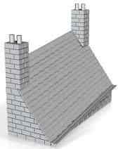 Slate tiled roof on slope (left hand low, right hand high) 1/87 scale