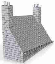 Slate tiled roof on slope (right hand low, left hand high) 1/152 scale