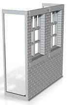 TALL WAREHOUSE base wall with windows (stone version)  1/76 scale