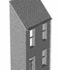 Terrace House -Brick (Flemish bond) door on left 1/76 scale