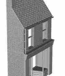 Terrace Shop Brick (Flemish bond) Door in centre, chimney on left 1/87 scale