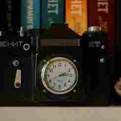 Zenit and Chaika II film camera clock - gift idea