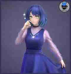 Akane Kurokawa - 3d Baskı için Oshi No Ko Anime Heykelcik