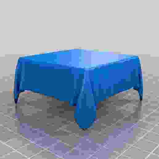 square tablecloth over box