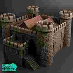 Castle - Norman Keep, DND scenery, medieval building, fantasy architecture, wargame scenery, 28mm and 32mm scale