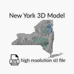 USA State of New York Topographic Map - 3D Terrain Elevation - Relief Map - Topography of New York