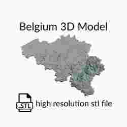 Belgium Topographic Map - 3D Terrain Elevation - Relief 3D Map of Belgium