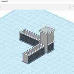 Boundary Wall 4 (Pillar corner puzzle) 1:64 scale