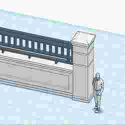 Boundary Wall 10 (Pillar Single puzzle) 1:64 scale