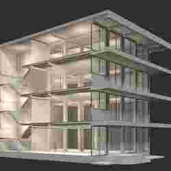 Office building in section cut 24ZZ35