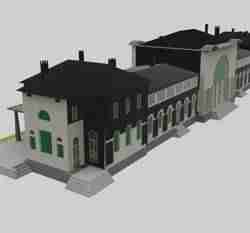 Train station retro Architecture Building