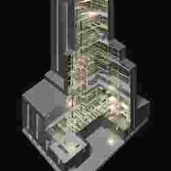 Factory tower in cutaway section 25i06