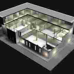 Home office in cutaway section 25-09