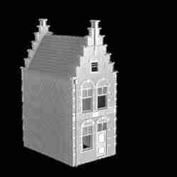 Dutch Stepped Gable House Single - N-scale - 1:160 - Building for Model Railroad