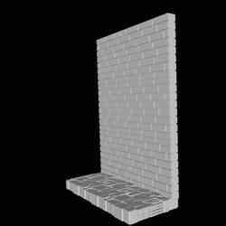 Brick wall with pavement base - Nail on wall