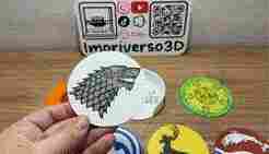 10 Coasters with the coats of arms of the houses of Game of Thrones