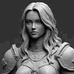 28-32mm Fantasy Female Bust: High-Detail Portrait