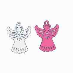3D Angel Heart and cross keychains for communion and baptism confirmation