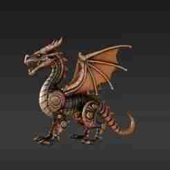 3D Printable Steampunk Dragon – Flexible Mechanical Sculpture
