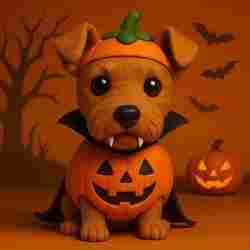 Airedale Terrier Calabaza de Halloween POP STL