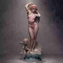 Aphrodite  Goddess of Love with Cupid  Mythology 3D Print Statue