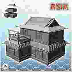 Asian house with balcony (17) - Medieval Asia Feudal Asian Traditionnal Ninja Oriental