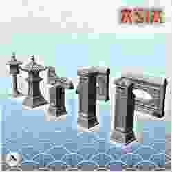 Asian outdoor decoration set (6) - Medieval Asia Feudal Asian Traditionnal Ninja Oriental