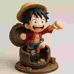 Chibi Luffy Barrel Launch with Hidden Storage