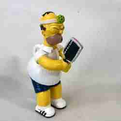 Funny Homer Simpson Pickleball Keychain Bag Tag