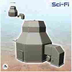 Futuristic hexagonal building with underground ventilation pipe (23) - Future Sci-Fi SF Post apocalyptic Tabletop Scifi