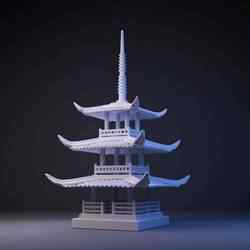 Japanese traditional temple or Asian pagoda