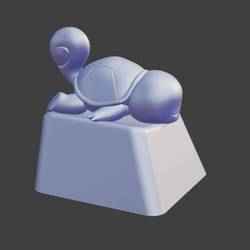 Keycap 3D for mechanical keyboard---squirtle pokemon, squirtle key sleeping