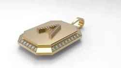 Letter A Medallion Pendant