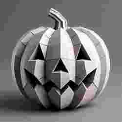 Low Poly Monochrome Jack-oLantern Halloween pumpkin