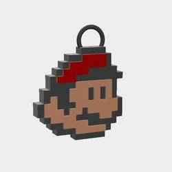 Mario Face Pixel Keychain