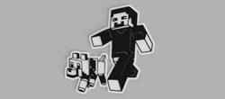 Minecraft Steve with Dog Logo Wall Picture