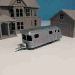 N-Scale Scenery - 'Spartan Manor' Trailer 1947 1:160 STL Files