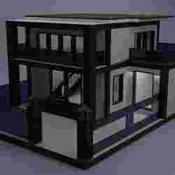 Norrow Glass house 3D model Modern Oasis of Transparency and Elegance