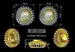 Polki Diamond Earring - Gold Cluster Tops No11