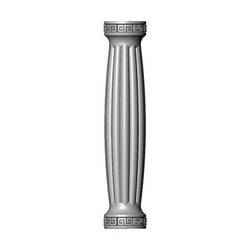 Ribbed rounded greek key scroll pattern ends pillar column 3D print model