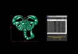 Scorpion Pendant 3D Model 3 Sizes for Jewelry Printing CNC