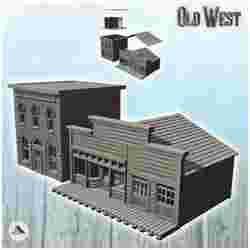 Set of western wooden buildings (18) - USA America ACW American Civil War History Historical